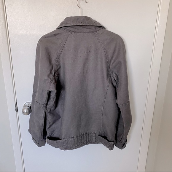 Aritzia Wilfred GREY Rayder Linen Moto Jacket Size Small - Picture 6 of 13